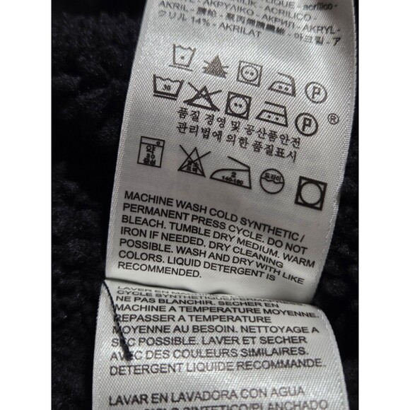 Womens Black Levis Strauss Sherpa Collar Trucker Denim Jean Jacket Small Petite - Picture 7 of 9